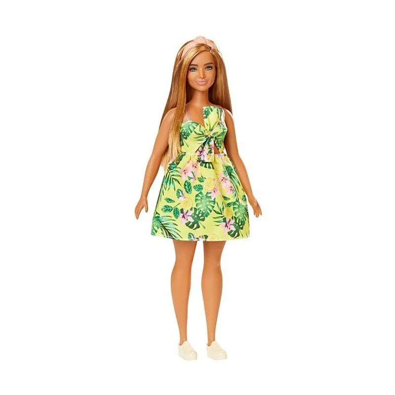 Barbie Fashionistas Vestido Tropical Amarillo