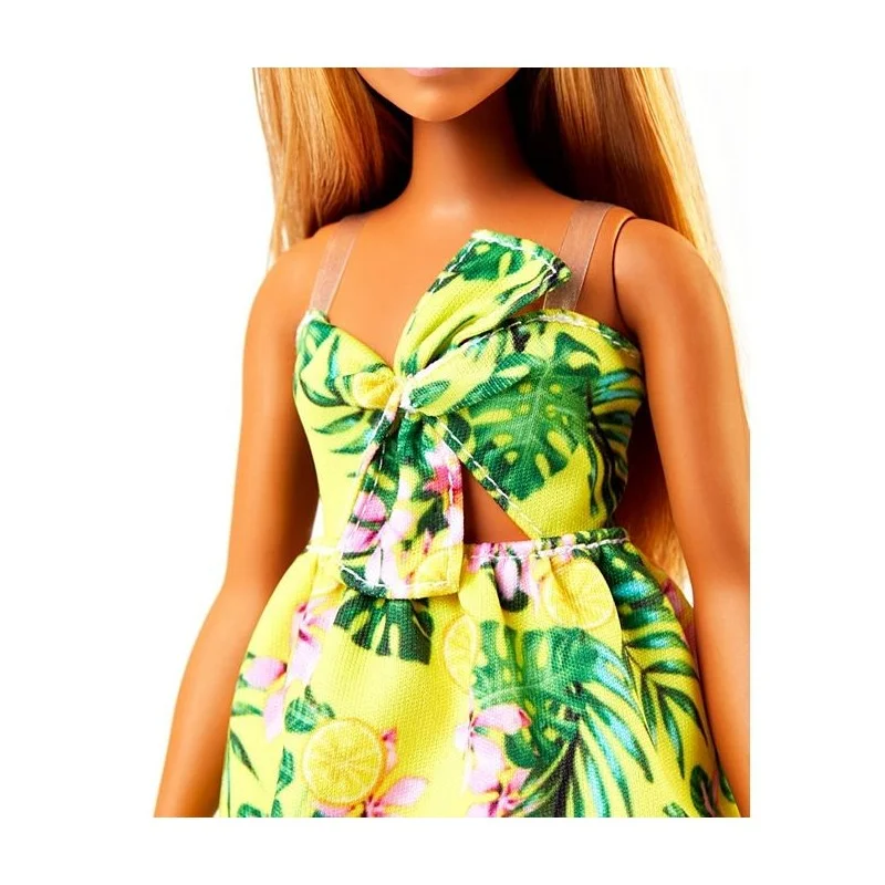 Barbie Fashionistas Vestido Tropical Amarillo