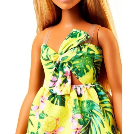 Barbie Fashionistas Vestido Tropical Amarillo