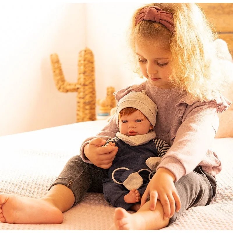 Muñeca Elegance Andie 40 cm Azul con Cojín y Manoplas