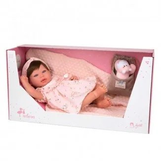Muñeca Reborn Esther 45 cm con Manta Peluche y Bolsa Multiusos