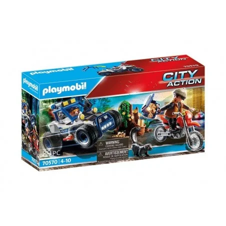 Playmobil Vehículo Todoterreno de Policía: persecución ladrón de tesoros