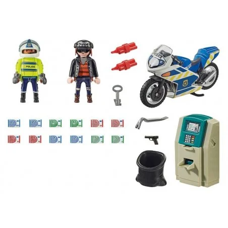 Playmobil Moto de Policía: persecución del ladrón de dinero