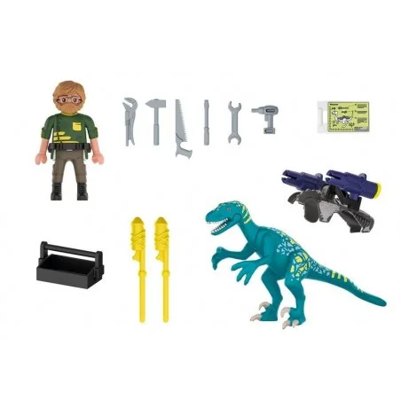 Playmobil Dino Rise Uncle Rob: Armamento para la batalla