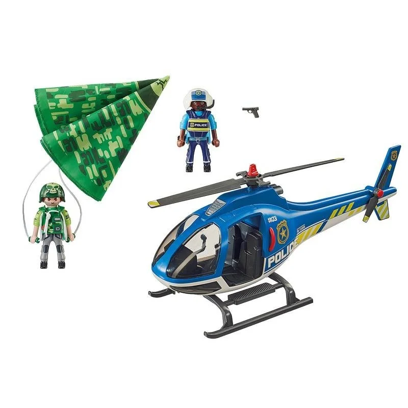 Playmobil Helicóptero de Policía: persecución en paracaídas