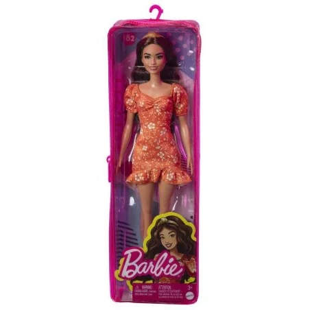 Barbie Fashionista con Vestido Naranja de Flores