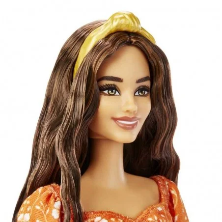 Barbie Fashionista con Vestido Naranja de Flores