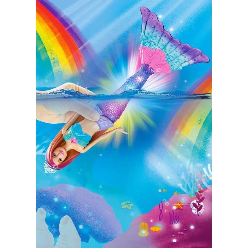 Barbie sirena luces arcoiris outlet