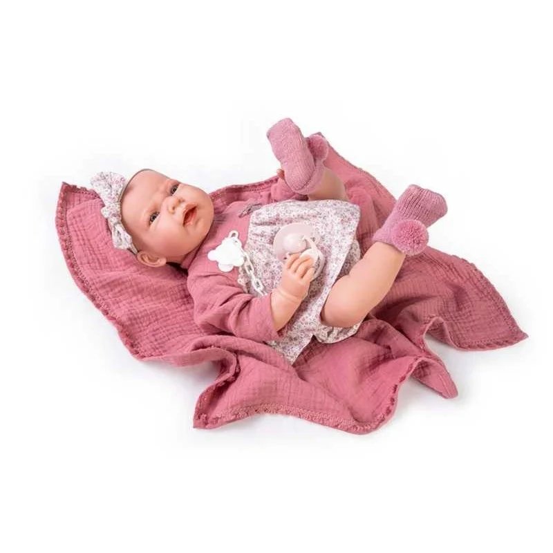 Muñecas Antonio Juan Recién Nacida Lea con Mantita Muselina