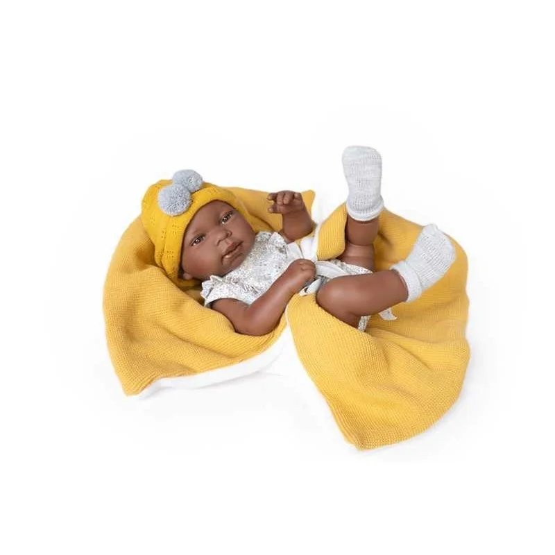 Muñecas Antonio Juan Recién Nacido Mulato Parejita con Mantita