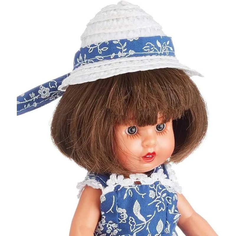 Mini Mariquita Pérez Con Vestido Azul y Blanco