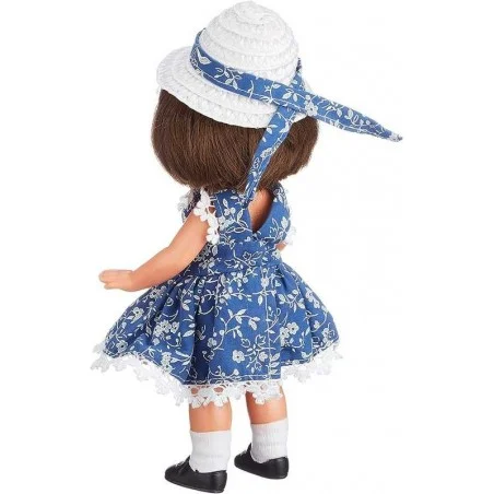 Mini Mariquita Pérez Con Vestido Azul y Blanco