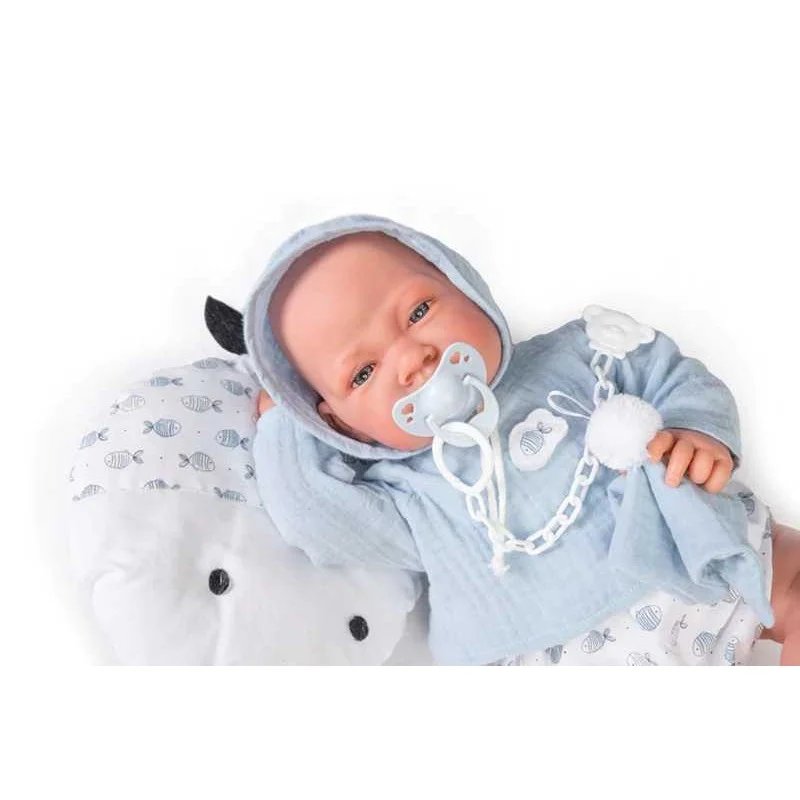 Muñecas Antonio Juan Recién Nacido con Cojín Pececito