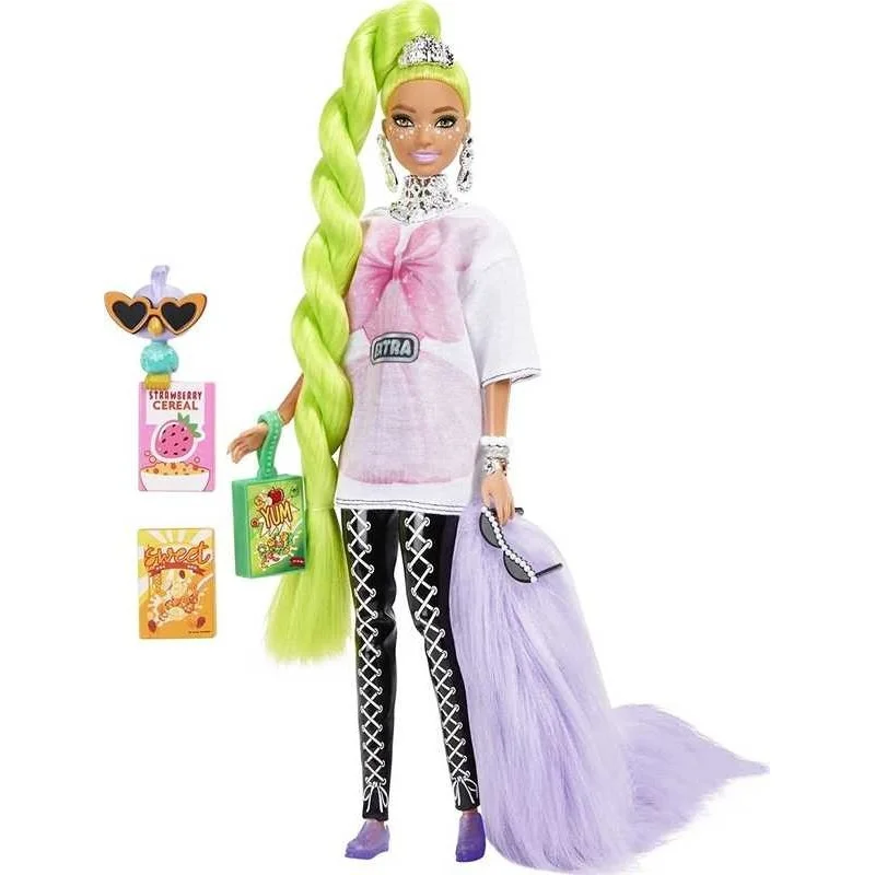 Barbie Extra Con Pelo Verde Neón