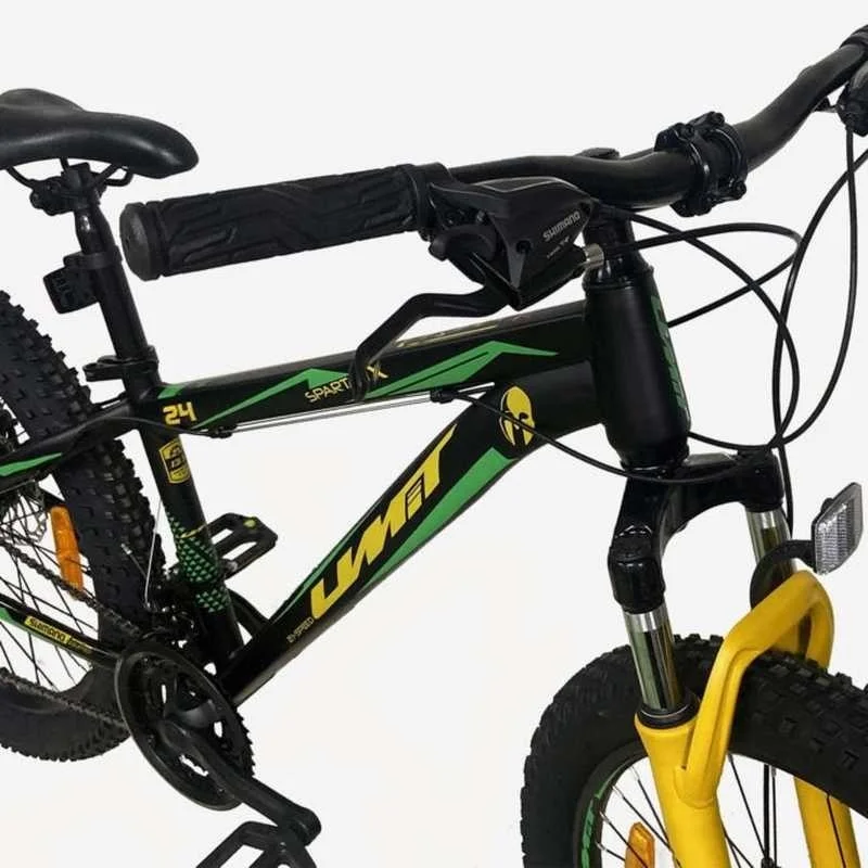 Bicicleta 24 Pulgadas Spartan X Negra y Verde
