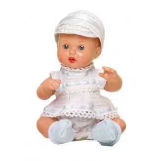 Mini Mariquita Pérez Joanín Conjunto Blanco Y Azul Con Gorra