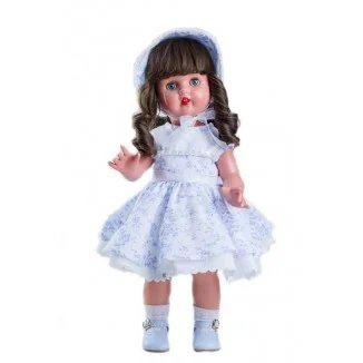 Mariquita Pérez Con Vestido Flores Blanco y Celeste