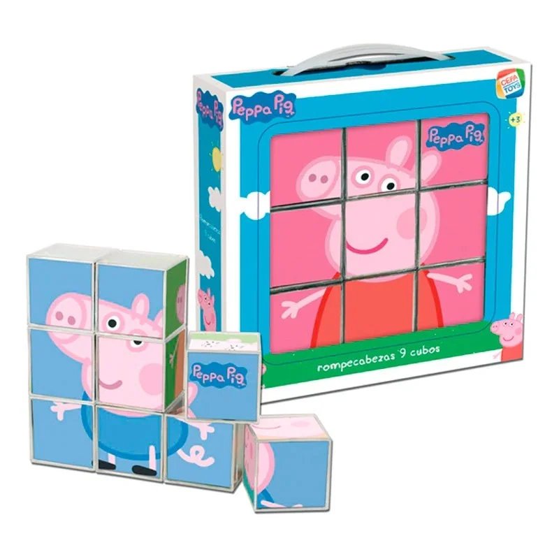 Peppa Pig Rompecabezas de 9 Cubos
