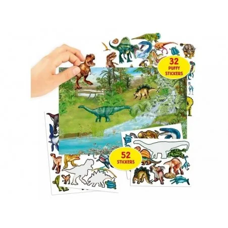 Dino World con Pegatinas en Relieve