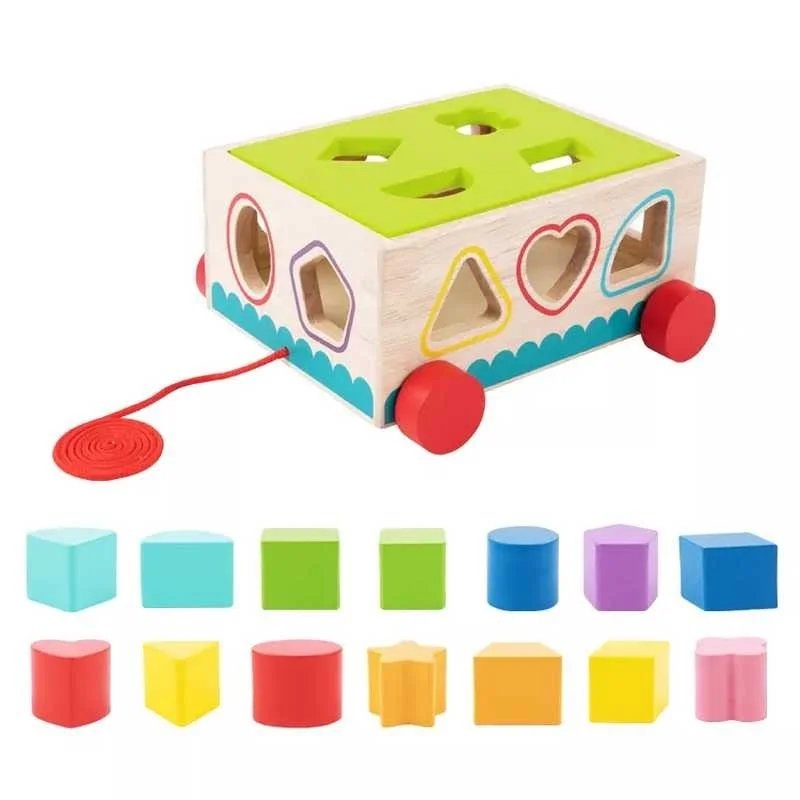 Carrito De Bloques De Madera Infantil