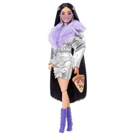 Barbie Extra Muñeca Chaqueta con Pelo y Botas Moradas