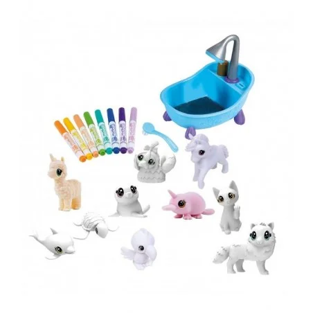 Washimals Pets Set 10 Mascotas y Stickers Lavables