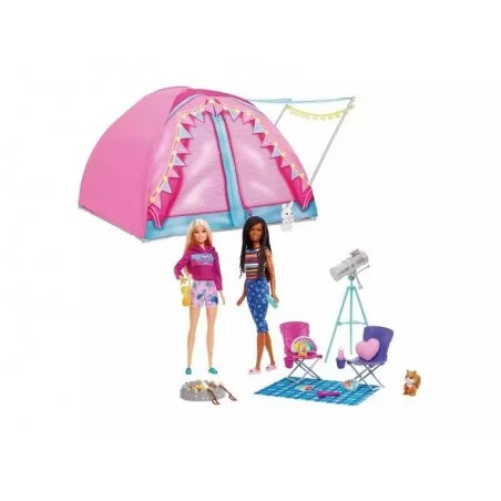 Barbie ¡Vamos de Camping! Malibú y Brooklyn con Tienda de