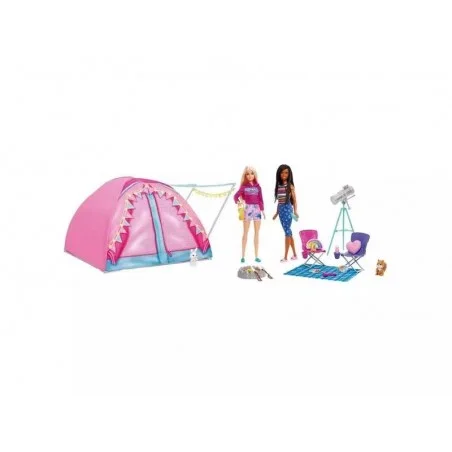Barbie ¡Vamos de Camping! Malibú y Brooklyn con Tienda de