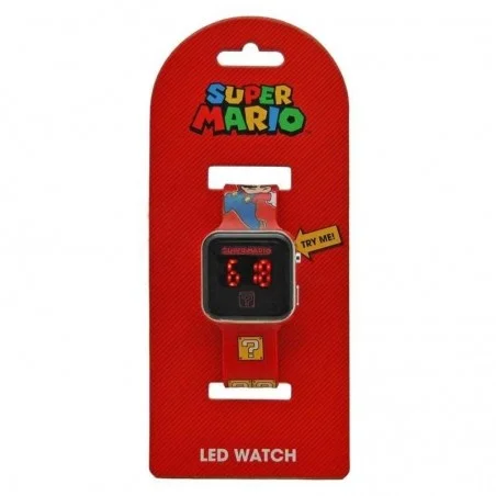 Reloj LED Super Mario Bros Esfera Cuadrada