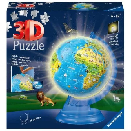 Puzzle 3D Globo Terráqueo Con Luz