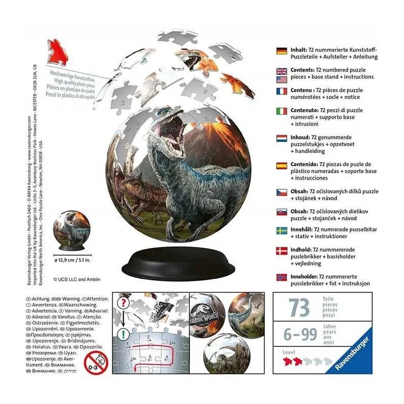 Jurassic World 3d Puzzle 72 Piezas