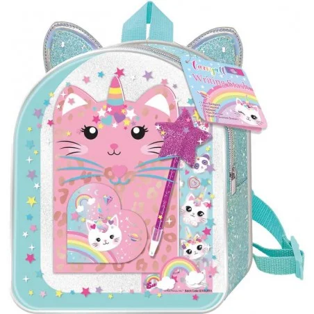 Mochila Gato con Set de Escritura