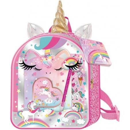 Mochila Unicornio con Set de Escritura