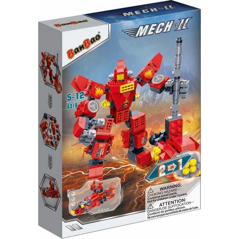 Robot 2 en 1 Bloques Mecanic Fuego