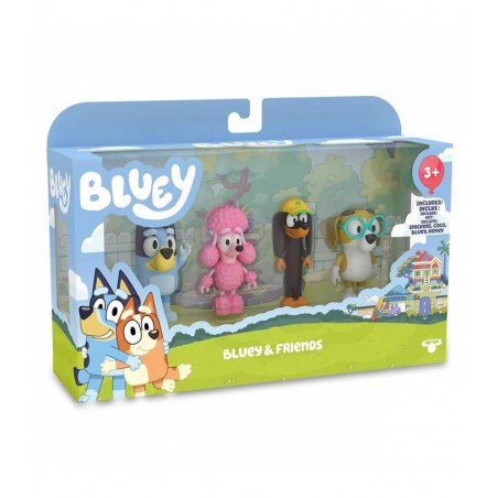 Bluey Pack 4 Figuras Amigos