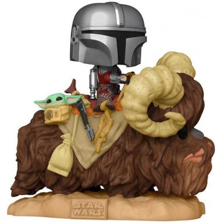 Funko Pop Deluxe Mandalorian en Bantha con El Niño Star Wars