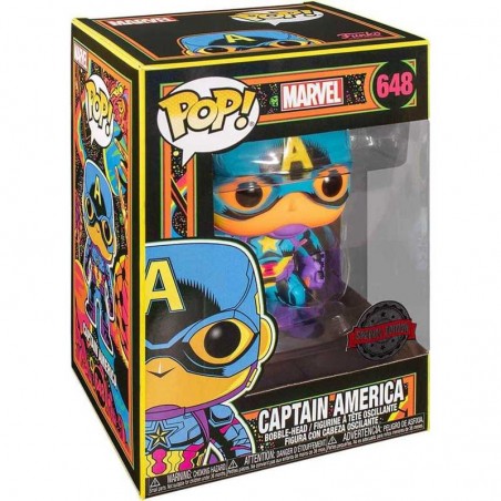 Funko Pop Marvel Capitán América Black Light