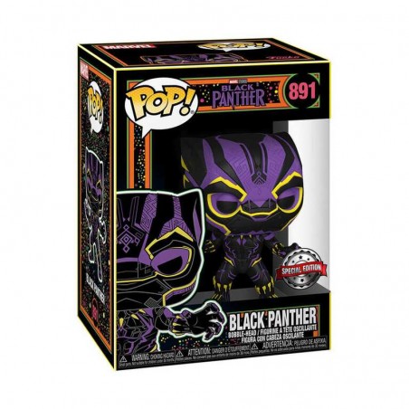 Funko Pop Marvel Black Phanter Black Light Pop & Tee M