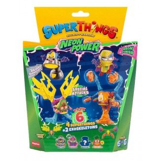Blister 6 SuperThings Serie 11 Neon Power Pack 6