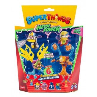 Blister 6 SuperThings Serie 11 Neon Power Pack 5