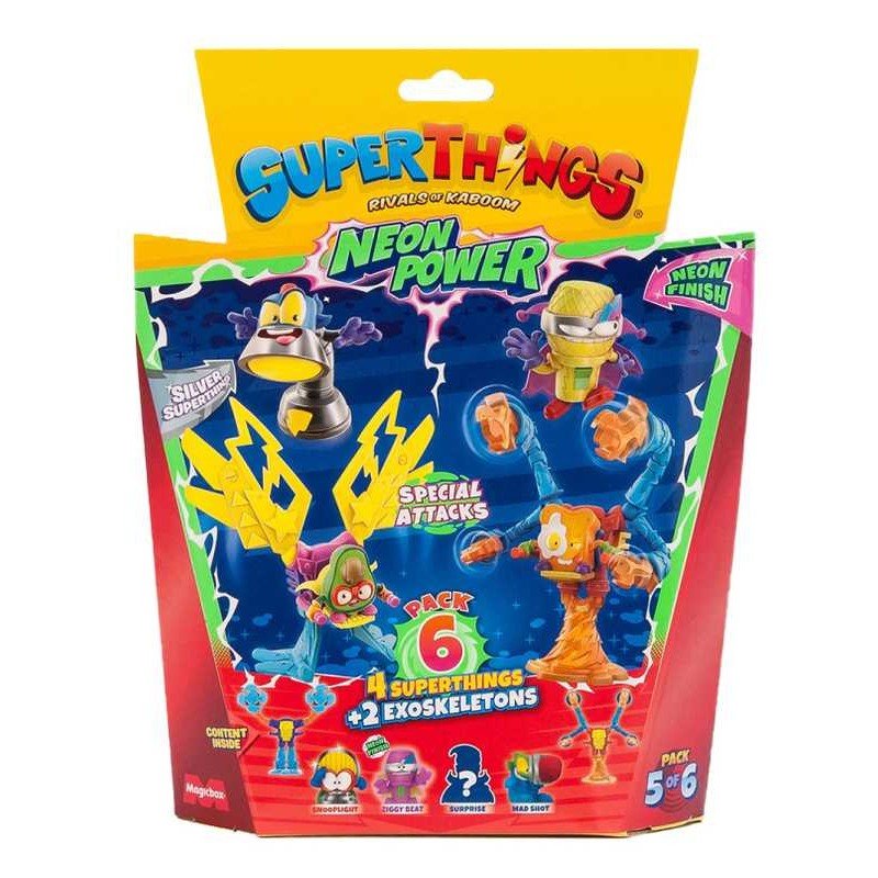 Blister 6 SuperThings Serie 11 Neon Power Pack 5