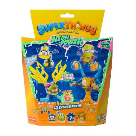 Blister 6 SuperThings Serie 11 Neon Power Pack 3