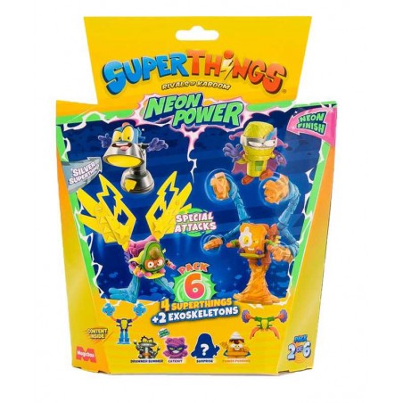 Blister 6 SuperThings Serie 11 Neon Power Pack 2