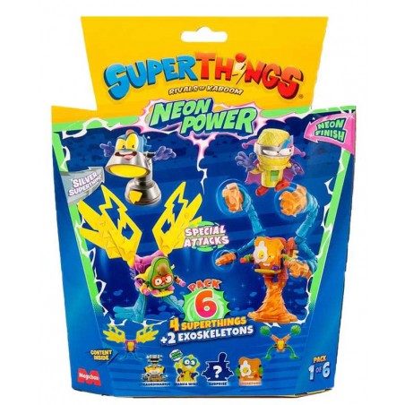 Blister 6 SuperThings Serie 11 Neon Power Pack 1