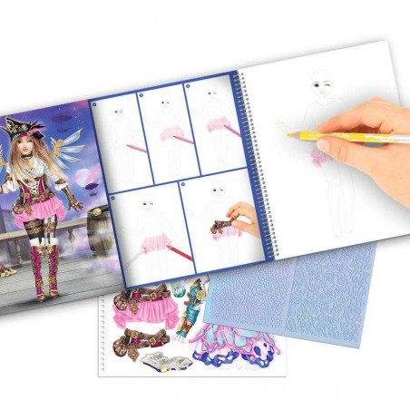 Create your Top Model Libro Colorear y Pegatinas Fantasy