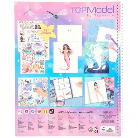 Create your Top Model Libro Colorear y Pegatinas Fantasy