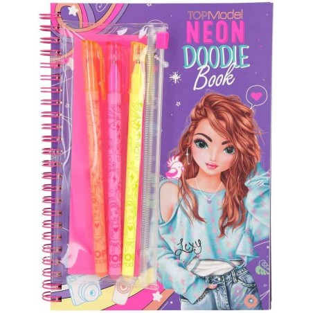 Top Model Neón Doodle Book Con Bolígrafos