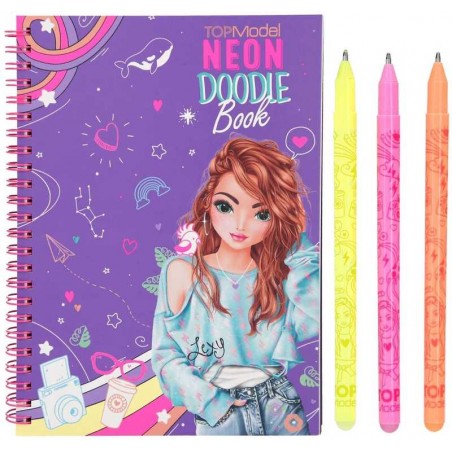 Top Model Neón Doodle Book Con Bolígrafos