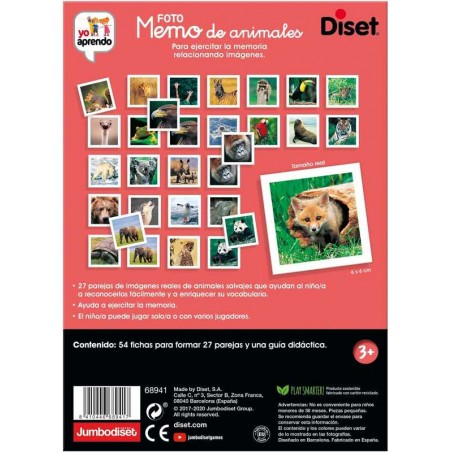 Juego Educativo Memo Photo Animals