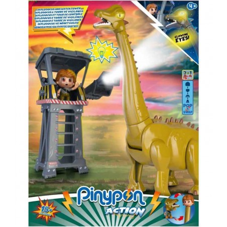 Pinypon Action Diplodocus y Torre de Vigilancia